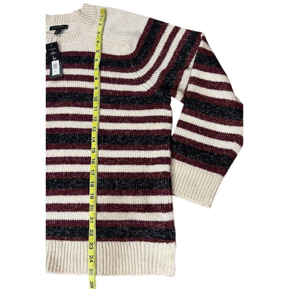 NWT Banana Republic Women sweater  XL stripped crew ribbed neck New - Picture 12 of 13